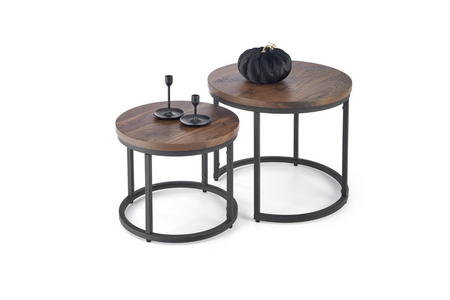 Tables basses 2en1 OREO style loft – couleur Noyer