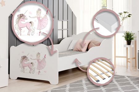 Lit enfant simple ANNA 70x140 - La fille à la licorne