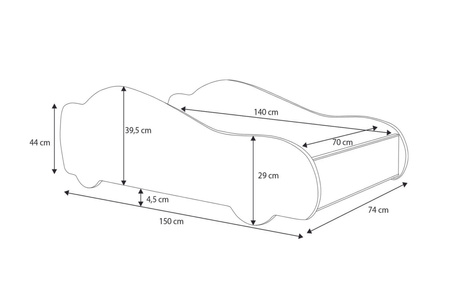 Lit enfant Auto rose 140x70