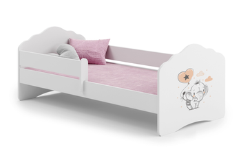 Lit simple FALA 160x80 avec barrière - Éléphanteau