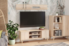 Meuble TV FOCUS 155 cm scandinave, pieds en bois - Chêne Sonoma