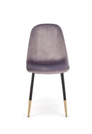 Ensemble de 4 chaises rembourrées en velours – couleur Gris cendré