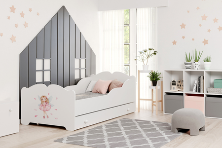 Lit simple pour enfant ANNA 70x140 avec tiroir - La fille aux ailes