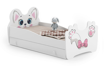 Lit pour enfant ANIMALS 160x80 avec tiroir - Pink Cat