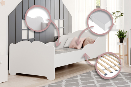 Lit enfant simple ANNA 70x140 - Blanc
