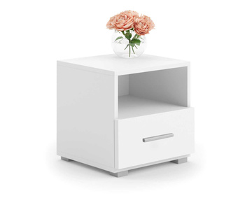 Table de chevet Emi blanche avec poignée