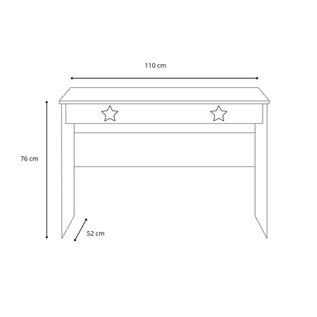 Bureau PUFFI scolaire pour ordinateur portable avec tiroir - Blanc / Érable