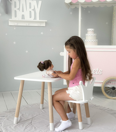 Table et chaise Crown pour enfants - blanc