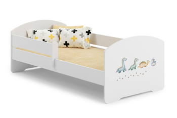 Lit enfant LUK 80x160 avec barrière graphique - Dinosaures