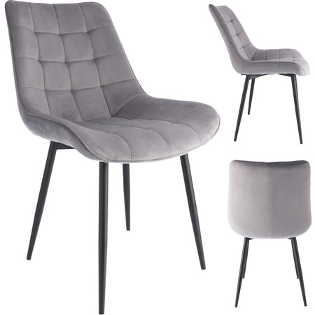 Chaise en velours gris