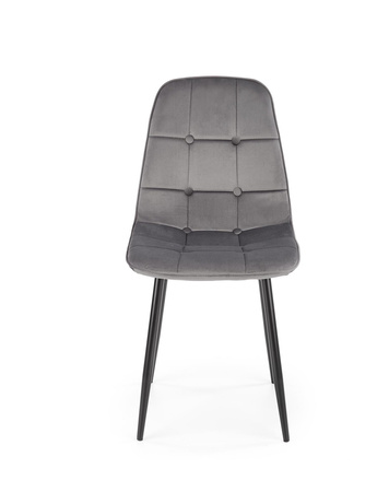 Chaise en tissu velvet – couleur Gris cendré