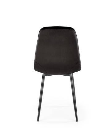 Ensemble de 4 chaises rembourrées en velours – couleur Noir