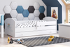 Lit enfant LUK 80x160 avec barrière, tiroir et graphique - Ours Bleu
