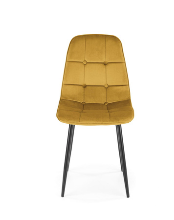 Chaise en tissu velvet – couleur Jaune moutarde