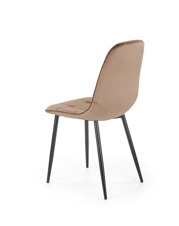 Ensemble de 4 chaises rembourrées en velours - couleur Beige