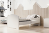 Lit enfant LUK 70x140 avec barrière et matelas - Blanc