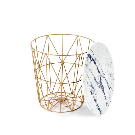 Table basse ARISS – couleur Marbre Blanc / Doré