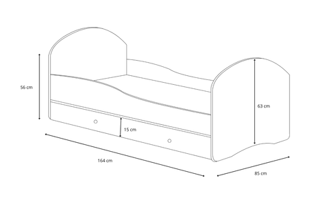 Lit enfant LUK 80x160 avec tiroir - Blanc