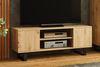 Meuble TV FOCUS 135 cm style loft, pieds en métal - Chêne Artisan