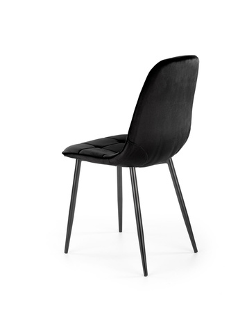 Ensemble de 4 chaises rembourrées en velours – couleur Noir