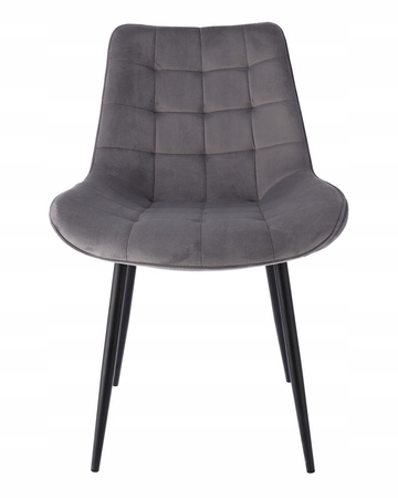 Chaise en velours gris