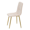 Chaise NEL tapissée en velours capitonné - couleur Crème, pieds Dorés