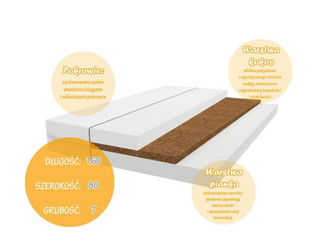 Supplément pour un matelas en mousse de coco 140x70