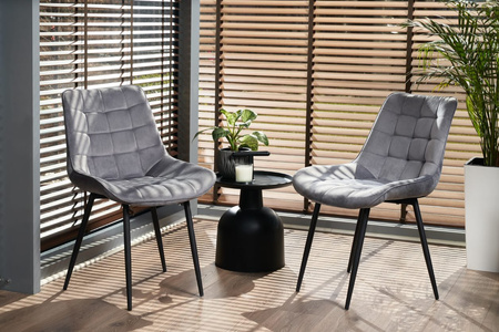 Chaise en velours gris