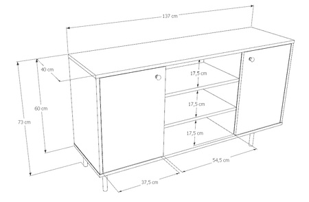 Commode Venus à deux portes, blanche