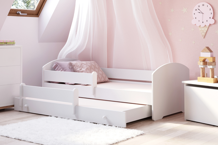 Lit enfant double gigogne LUK II 80x160 - Blanc