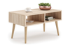 Table basse SANDI de style scandinave avec pieds en bois - Chêne Sonoma