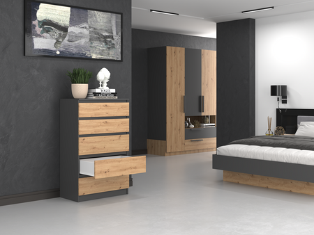 Commode MALMO M5 Dąb artisan / antracyt