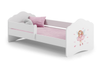 Lit enfant FALA 80x160 avec barrière et graphisme - Fillette avec des ailes