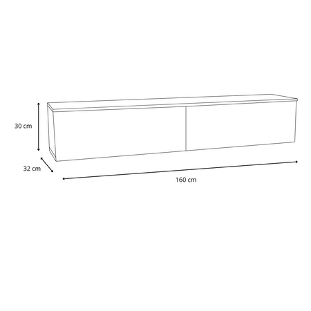 Meuble TV NICOLE 160 cm - Chêne Artisan