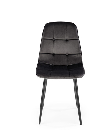 Ensemble de 4 chaises rembourrées en velours – couleur Noir