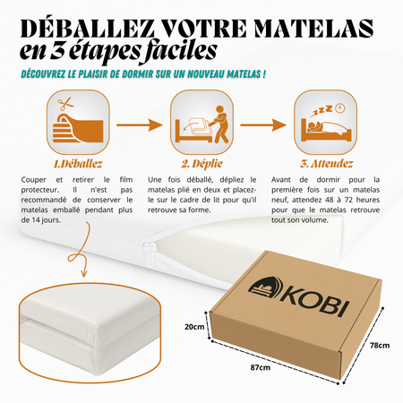 Matelas en mousse de polyuréthane 80x160cm