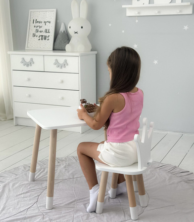 Table et chaise Crown pour enfants - blanc