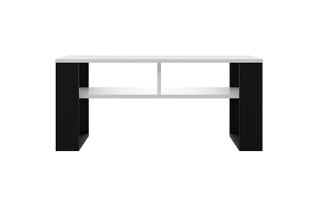 Table basse MODI deux étagères - Blanc / Noir