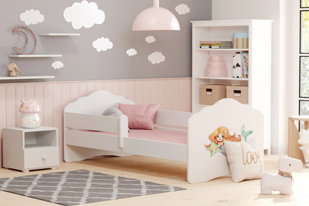 Lit enfant FALA 70x140 avec barrière et graphisme - Sirène
