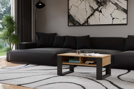 Table basse MODI deux étagères - Chêne Artisan / Anthracite