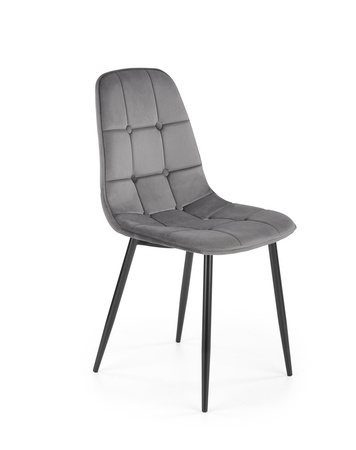 Chaise en tissu velvet – couleur Gris cendré