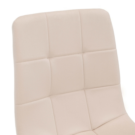 Chaise NEL tapissée en velours capitonné - couleur Crème, pieds Dorés