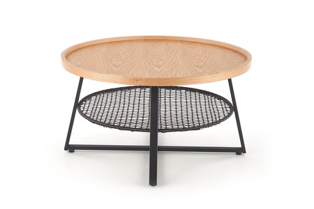 Table basse LORENCE ronde basse – couleur Chêne naturel