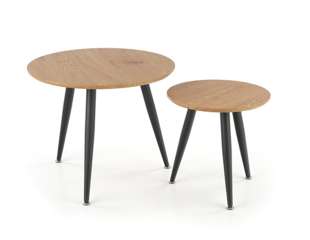 Ensemble de 2 tables basses ENTONA – couleur Chêne Doré