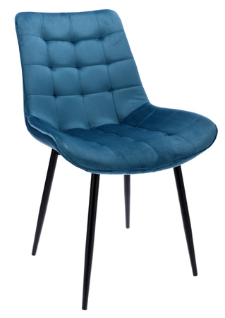 Chaise en velours bleu