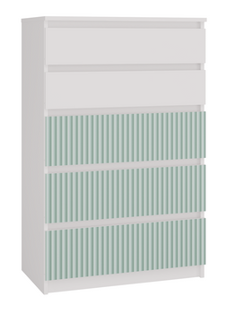 Blanc avec imprimé menthe