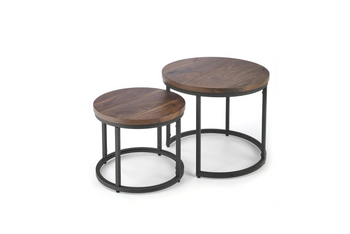 Tables basses 2en1 OREO style loft – couleur Noyer