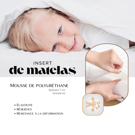 Matelas en mousse de polyuréthane 80x160cm