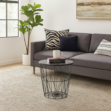 Table basse ARISS – couleur Marbre Noir / Noir