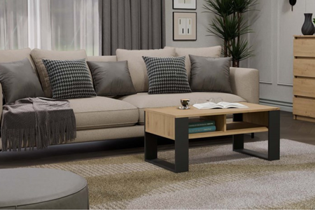 Table basse MODI deux étagères - Chêne Artisan / Anthracite